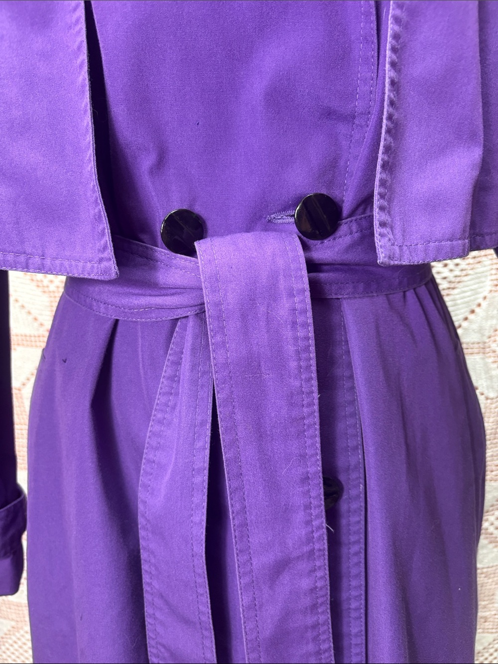 Vintage Northern Climate Purple Trench Coat Size 10 - Picture 3 of 16